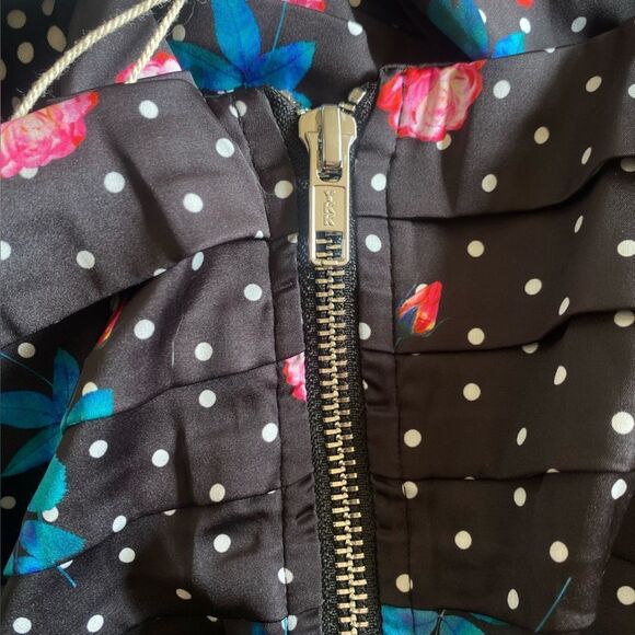 NWT For Love and Lemons posey mini dress black pink satin gloves M - Picture 13 of 13